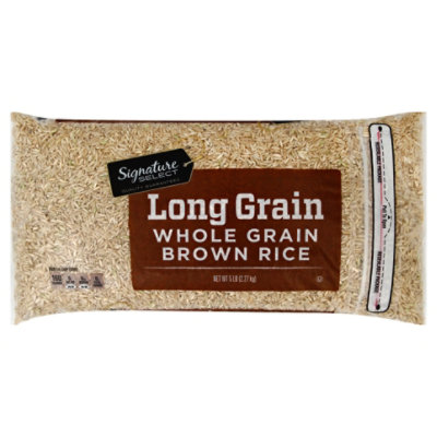 Signature SELECT Rice Brown Whole Grain Long Grain - 5 Lb