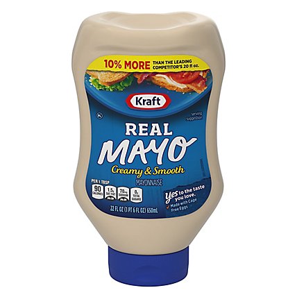 Kraft Real Mayo Creamy & Smooth Mayonnaise Bottle - 22 Fl. Oz. - Image 3