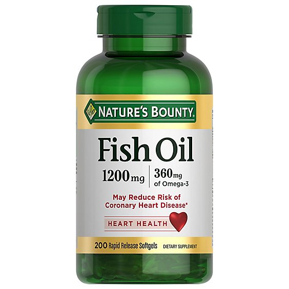 Natures Bounty Fish Oil 1200 Mg Omega-3 & Omega-6 Softgels - 180 Count