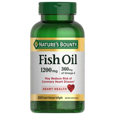 Natures Bounty Fish Oil 1200 Mg Omega-3 & Omega-6 Softgels - 180 Count