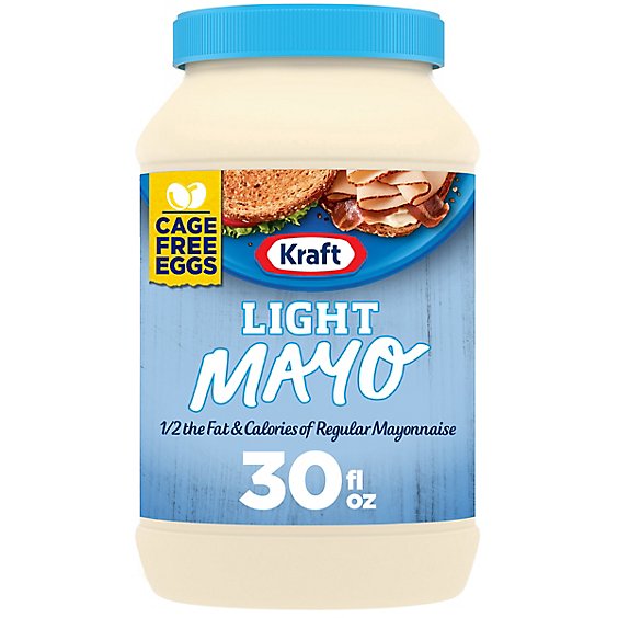 Kraft Light Mayo with 1/2 the Fat & Calories of Regular Mayonnaise Jar - 30 Fl. Oz.