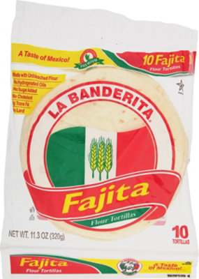 La Banderita Tortillas Flour Fajitas Bag 10 Count - 11.2 Oz - Image 2
