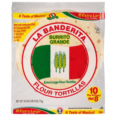 La Banderita Flour Tortillas Burrito Grande Extra Large 10 Count - 25 Oz - Image 3