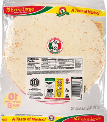 La Banderita Flour Tortillas Burrito Grande Extra Large 10 Count - 25 Oz - Image 6