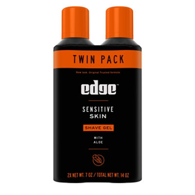 Edge Sensitive Skin Shave Gel For Men Twin Pack - 2-7 Oz