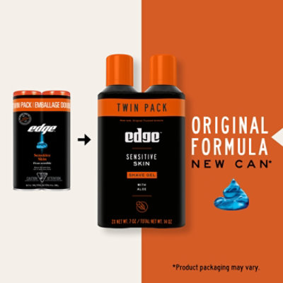 Edge Sensitive Skin Shave Gel For Men Twin Pack - 2-7 Oz - Image 2