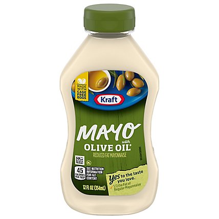 Kraft Mayo with Olive Oil Reduced Fat Mayonnaise Bottle - 12 Fl. Oz. - Image 3