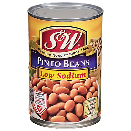 S&W Beans Pinto Low Sodium - 15.5 Oz - Image 1