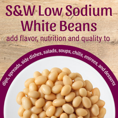 S&W Low Sodium White Beans - Navy Beans - 15.5 Oz - Image 2