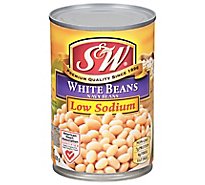 S&W Beans Navy White Low Sodium - 15.5 Oz