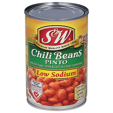 S&W Beans Chili 50% Less Sodium - 15.5 Oz