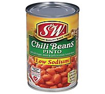 S&W Beans Chili 50% Less Sodium - 15.5 Oz