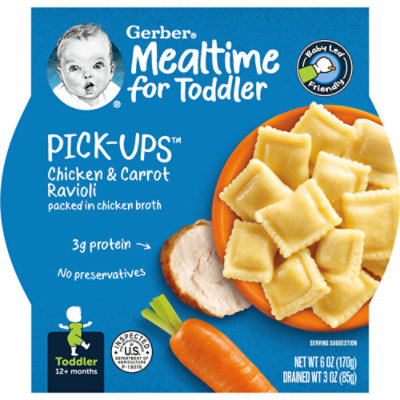 Gerber Pick Ups Chicken and Carrot Ravioli in Chicken Broth Toddler Meal - 6 Oz
