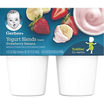 Pack of 6 3.5-Ounce Cups 4-Count Gerber Yogurt Blends Snack Mixed Berry 