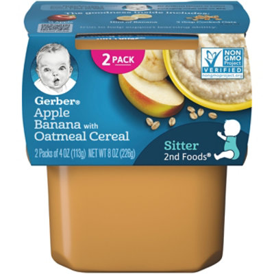 Gerber 2nd Foods Apple Banana with Oatmeal Baby Food Tub - 2-4 Oz - Image 4