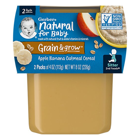 Gerber 2nd Foods Apple Banana with Oatmeal Baby Foods Tub Multipack - 2-4 Oz
