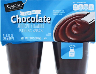 Signature SELECT Pudding Snack Chocolate Sugar Free - 4-3.25 Oz - Safeway