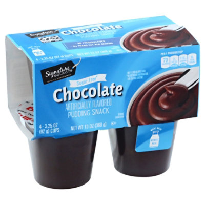 Signature SELECT Pudding Snack Chocolate Sugar Free - 4-3.25 Oz