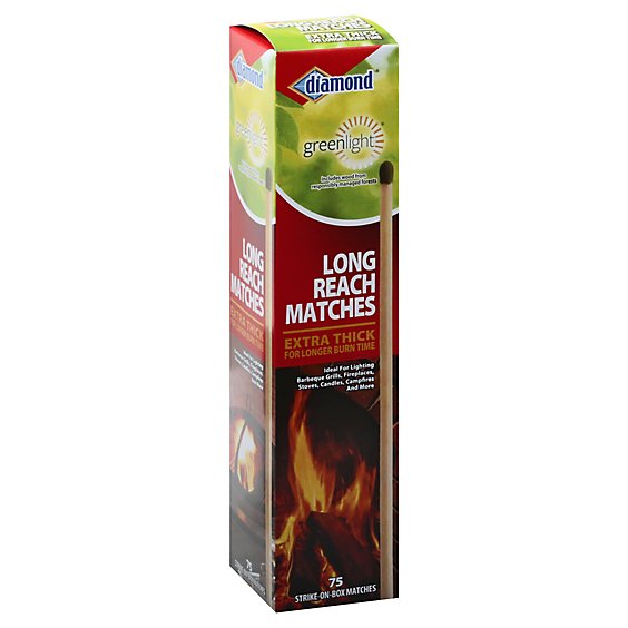 Diamond Greenlight Matches Long Reach Extra Thick - 75 Count