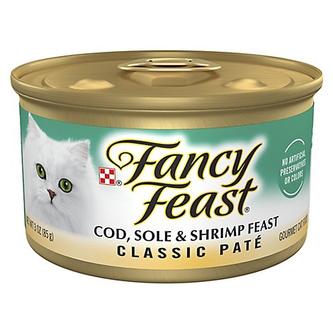 Fancy Feast Cat Food Wet Cod Sole & Shrimp - 3 Oz