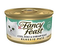 Fancy Feast Cat Food Wet Cod Sole & Shrimp - 3 Oz