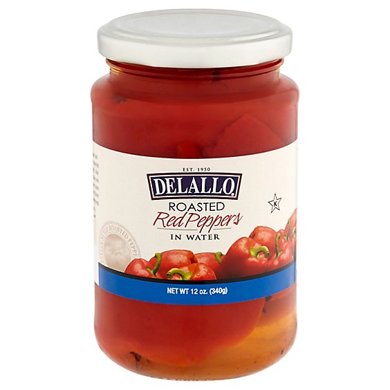 DeLallo Peppers Roasted Red in Water - 12 Oz