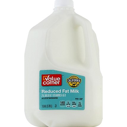 Value Corner Milk Reduced Fat 2% - 1 Gallon - Image 2