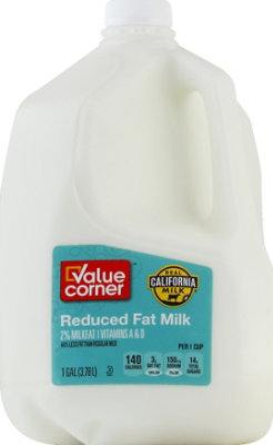 Value Corner Milk Reduced Fat 2% - 1 Gallon - Image 2