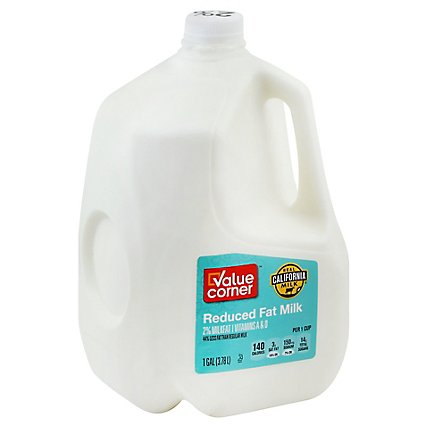 Value Corner Milk Reduced Fat 2% - 1 Gallon - Image 1