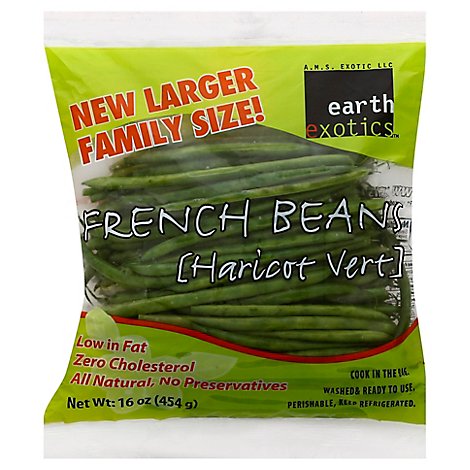 Earth Exotics Green Beans French - 16 Oz
