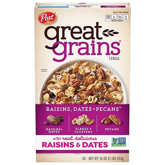 Great Grains Cereal Raisins Dates And Pecans - 16 Oz