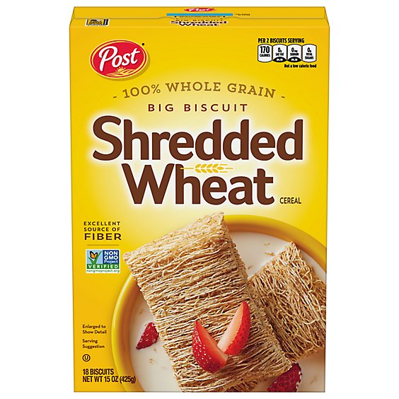 Post Big Biscuit Shredded Wheat Whole Grain Breakfast Cereal - 15 Oz