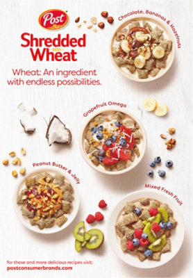 Post Wheat N Bran Shredded Wheat Excellent Source of Fiber Breakfast Cereal - 18 Oz - Image 5