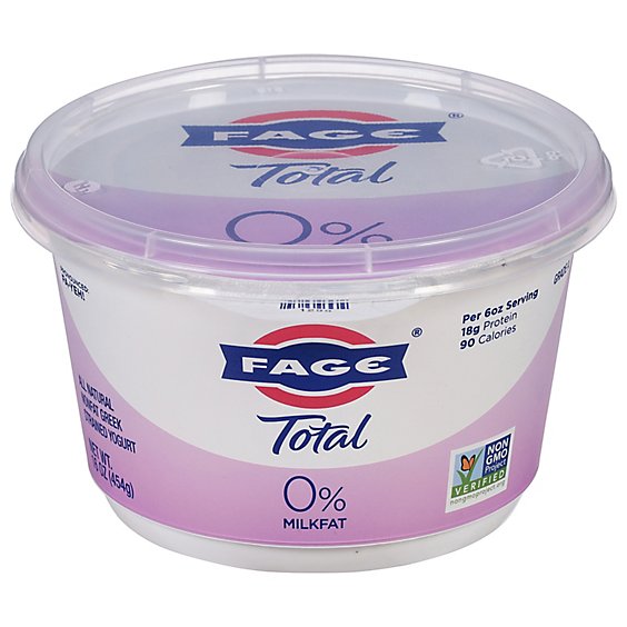 FAGE Total 0% Milkfat Plain Greek Yogurt - 16 Oz