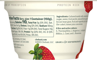 Chobani Strawberry On The Bottom Non-Fat Greek Yogurt - 5.3 Oz - Image 7