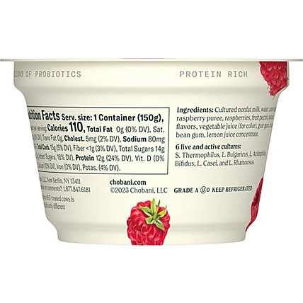 Chobani Non-Fat Raspberry Fruit On The Bottom Greek Yogurt  - 5.3 Oz - Image 6