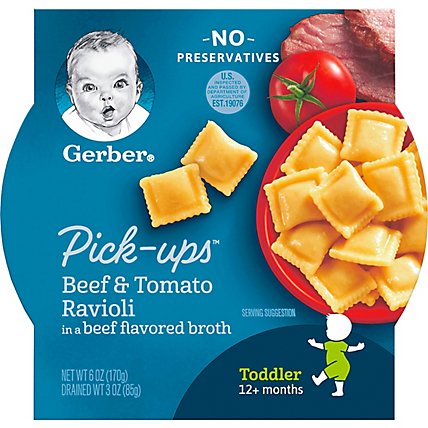 Gerber Pick-Ups Baby Food Toddler Beef & Tomato Ravioli In Beef Flavored Broth - 6 Oz - Image 2