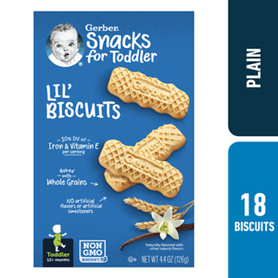 Gerber Vanilla Wheat Lil Biscuits Box - 4.44 Oz - Image 1