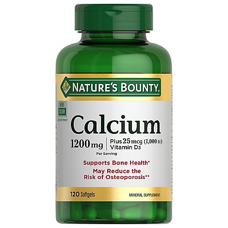 Natures Bounty Mineral Supplement Softgels Calcium 1200 mcg - 120 Count