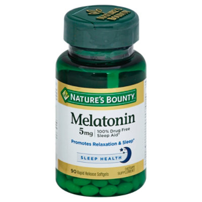 Natures Bounty Dietary Supplement Softgels Melatonin 5 mg - 90 Count