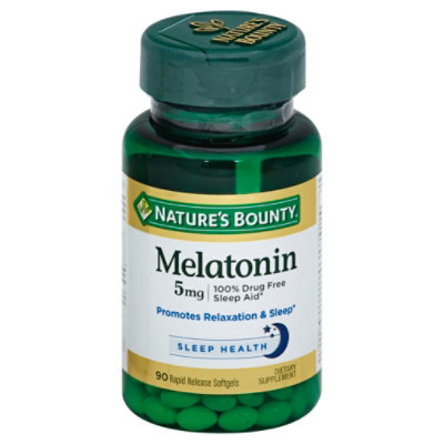 Natures Bounty Dietary Supplement Softgels Melatonin 5 mg - 90 Count