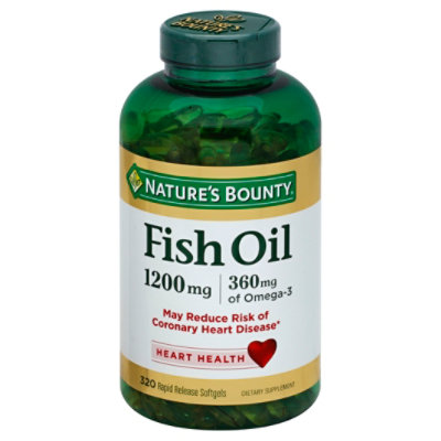 Natures Bounty Dietary Supplement Softgels Fish Oil 1200 mg - 320 Count