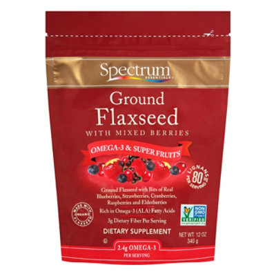Spectrum Flax Ground With Berries - 12 Oz