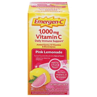 Emergen-C 1000 mg Vitamin C Pink Lemonade Drink Mix - 30-0.33 Oz. - Image 3