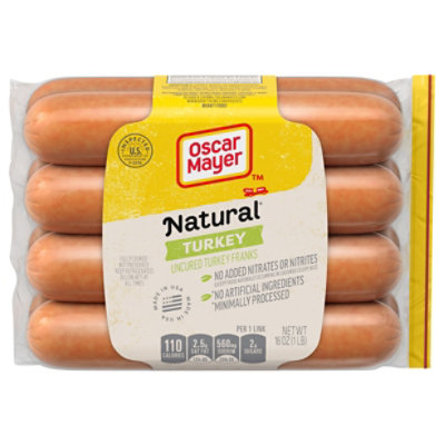 Oscar Mayer Natural Selects Uncured Turkey Franks Hot Dogs Pack - 8 Count - Image 4