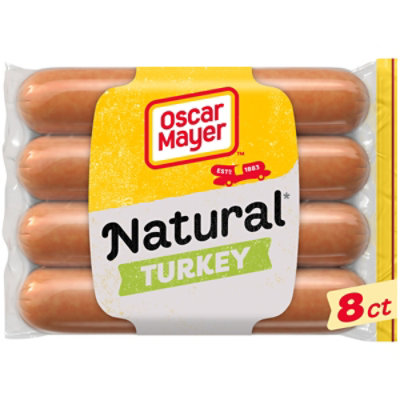 Oscar Mayer Natural Selects Uncured Turkey Franks Hot Dogs Pack - 8 Count
