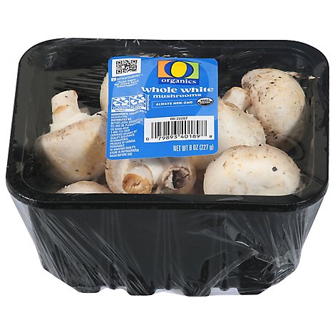 O Organics Organic Mushrooms Whole White Prepacked - 8 Oz