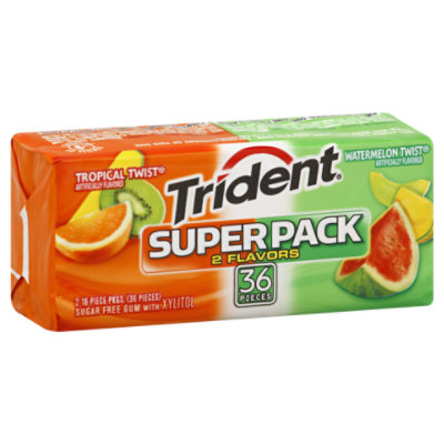 Trident Gum Twist Tropical & Watermelon Super Pack Sugar Free - 36 Count - Image 1