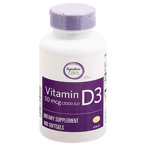 Signature Care Vitamin D3 50mcg Dietary Supplement Softgel - 400 Count