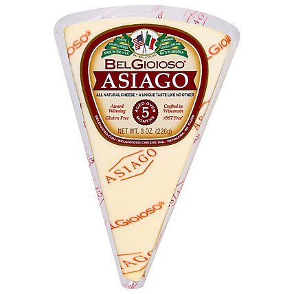 BelGioioso Asiago Cheese Wedge - 8 Oz - Image 1